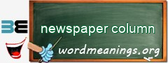 WordMeaning blackboard for newspaper column